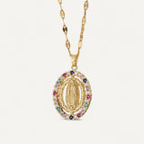 Collier Croix Vierge Marie Doré Classique