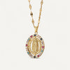 Collier Croix Vierge Marie Doré Classique