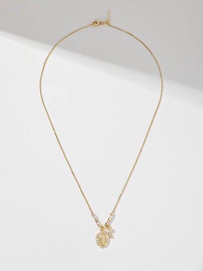 Collier Croix Vierge Doré Bicolore