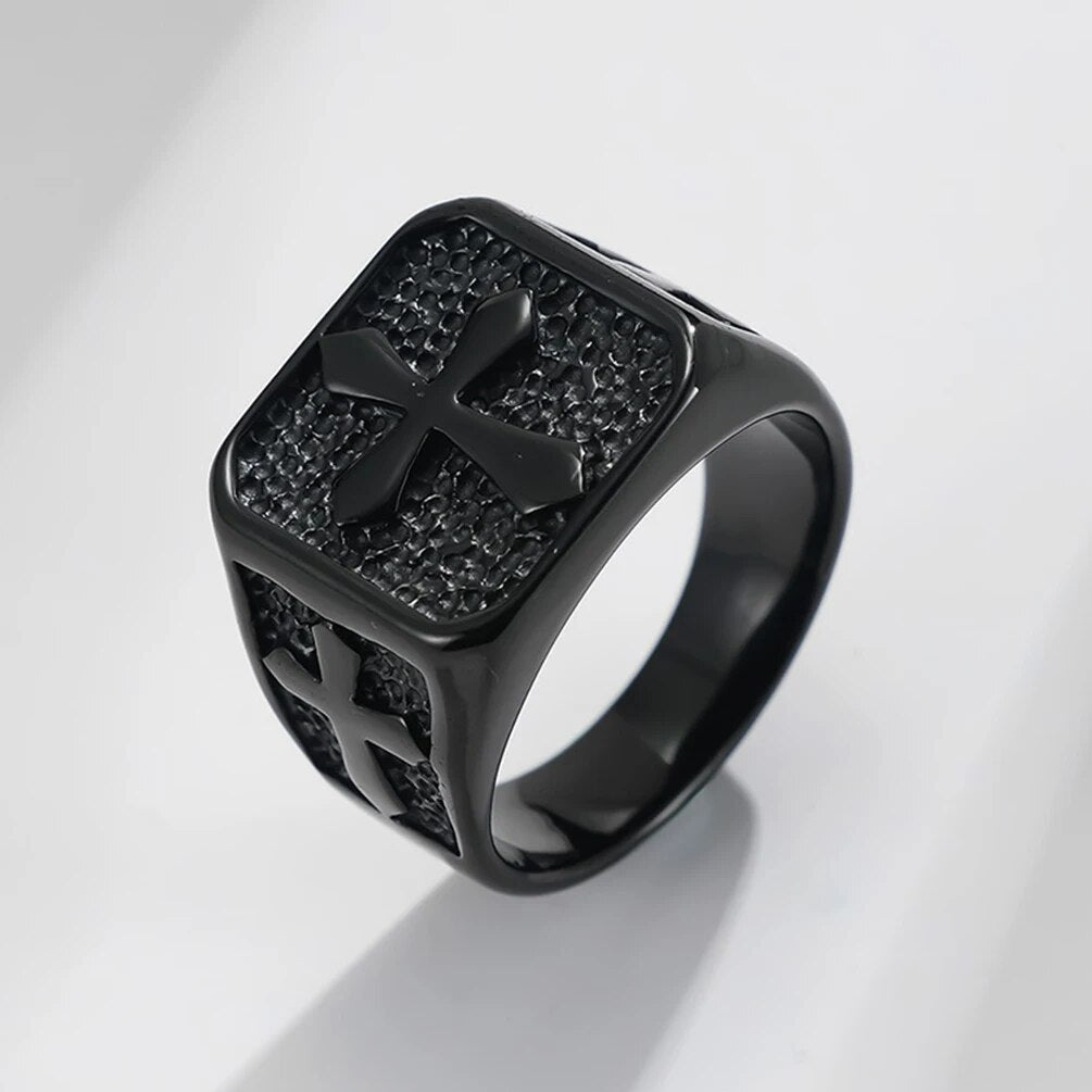 Black Cross Ring