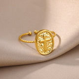 Gold Ring Cross for Women
