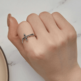 Ring Kreuz Silber Gotik