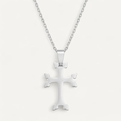 Collier Croix Apostolique en Acier Doré ou Argenté