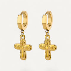 Cross hanging earrings