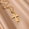 Brilliant golden cross necklace