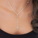 Steel cross necklace