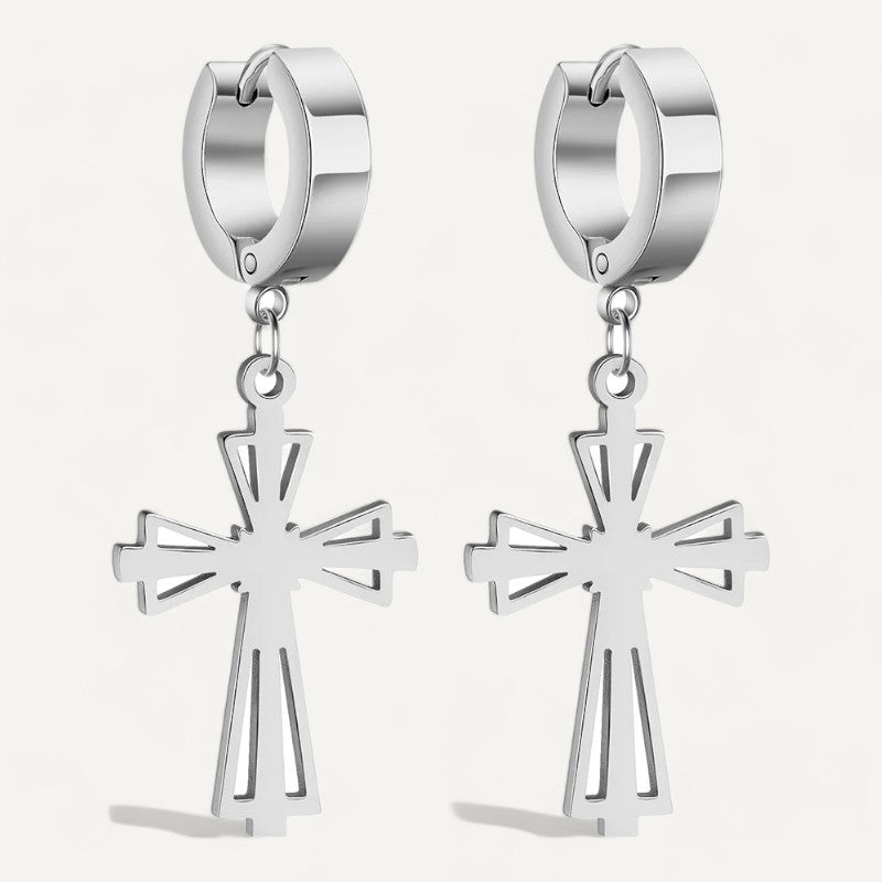 Earrings with Hanging Cross