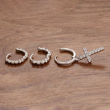 Boucles d'Oreilles avec Croix Cristallisée