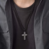 Cross Necklace for Men, Black Diamond