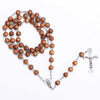 Wooden Beaded Rosary with Steel Cross
