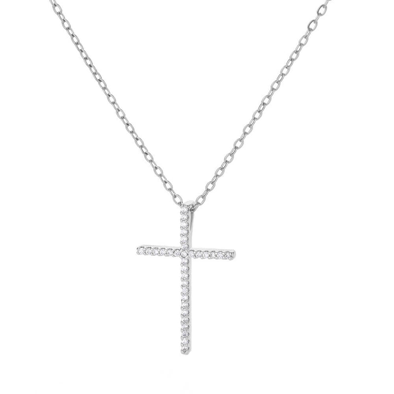 Zirconium Stone Cross Necklace
