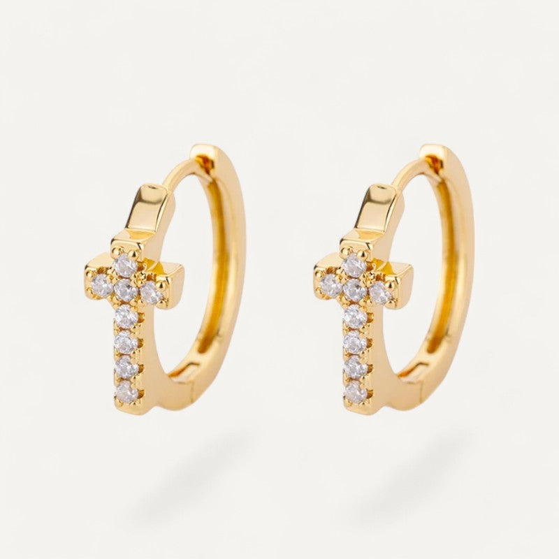 Ring cross earrings