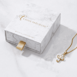 Collier Croix Lumière Pierre Blanche