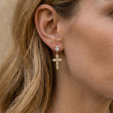 Boucles d’Oreilles Croix Majesté Dorée