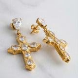 Boucles d’Oreilles Croix Majesté Dorée