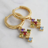Boucles d'Oreilles Croix Colorées