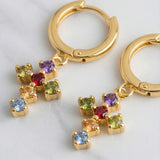Boucles d'Oreilles Croix Colorées