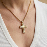 Collier Croix Dorée Cristaux