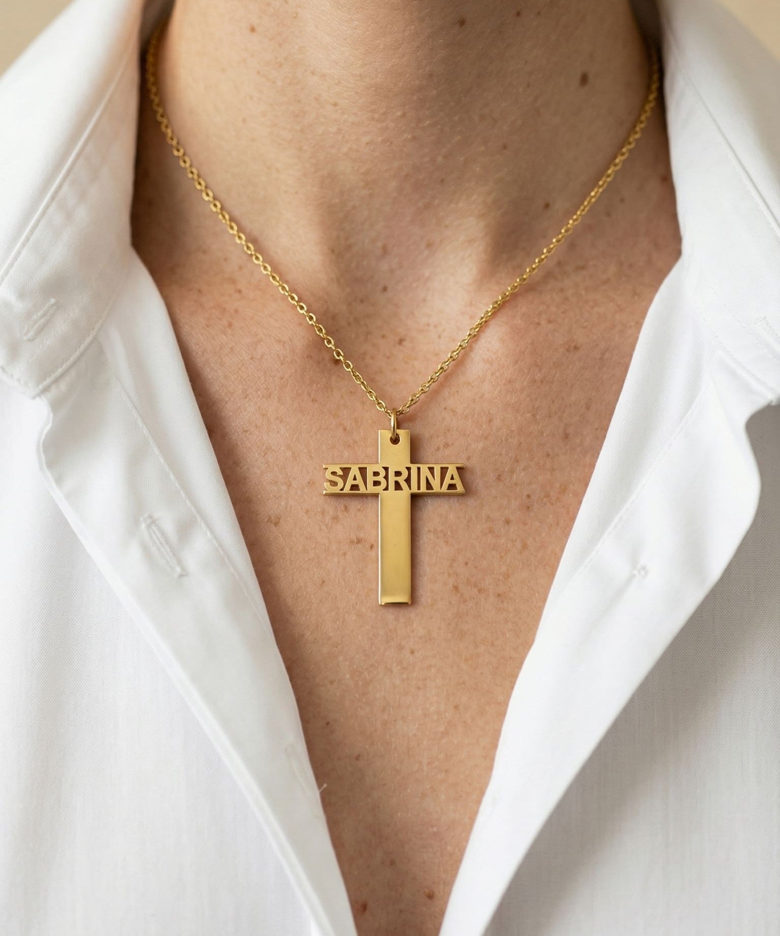 Collier Croix Prénom Personnalisé Classique