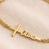 Bracelet Croix Personnalisé avec Prénom