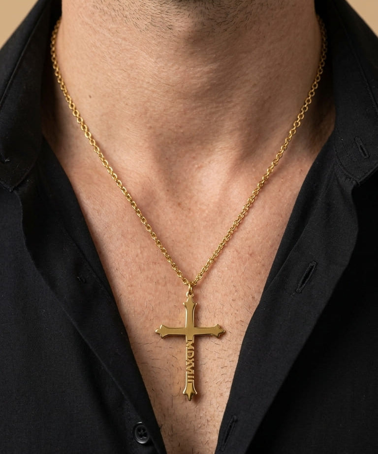 Collier Croix Gravure Personnalisée