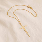 Collier Croix Mot Personnalisé