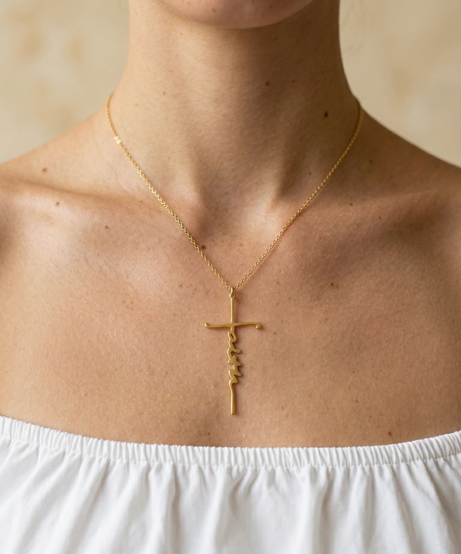 Collier Croix Mot Personnalisé