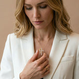 Collier Croix Rose Zircon
