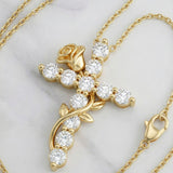 Collier Croix Rose Zircon