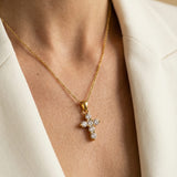 Collier Croix Cristaux Lumineux