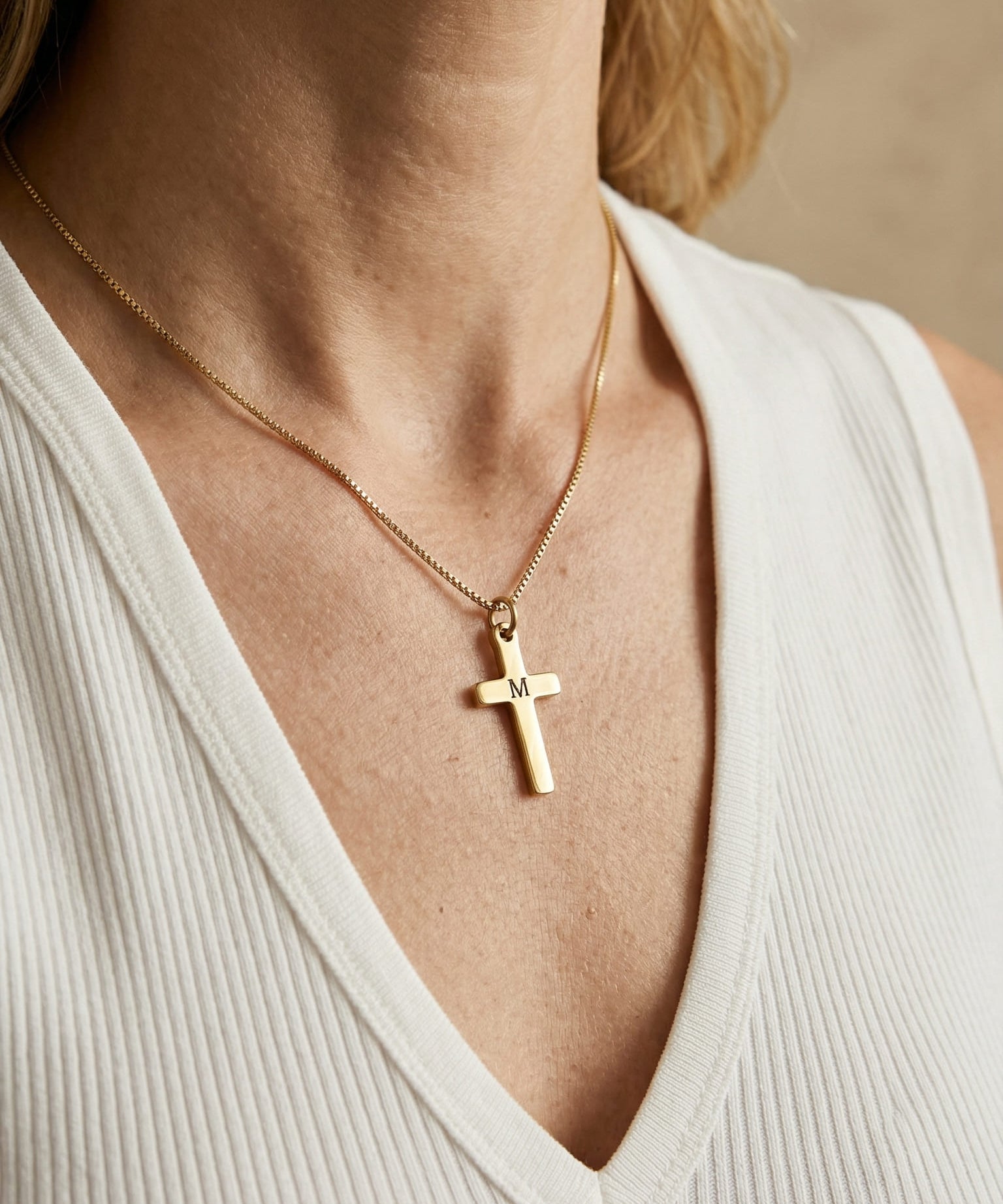 Collier Croix Initiale Personnalisée