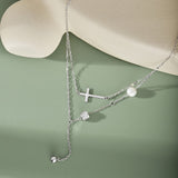 Silver woman cross necklace