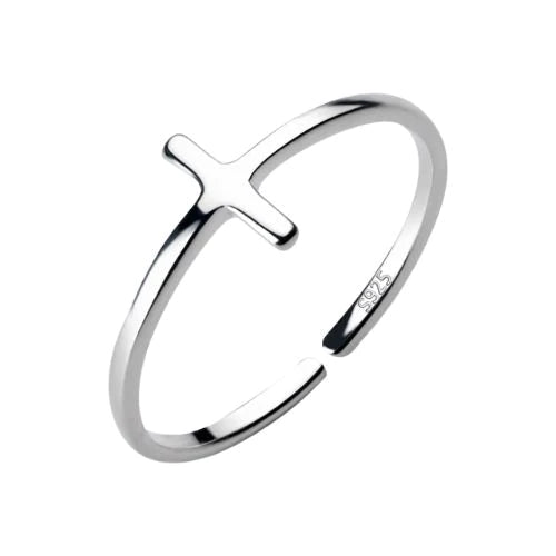 Cross Shape Silver Ring 