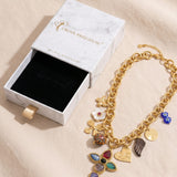 Collier Croix Breloques Doré