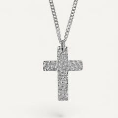 Collier Croix Homme Acier Poli