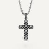 Collier Croix Homme Acier Noir