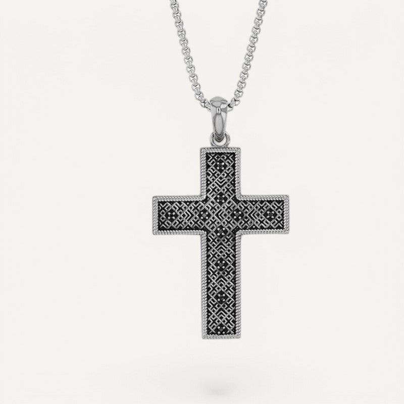 Collier Croix Noire Homme