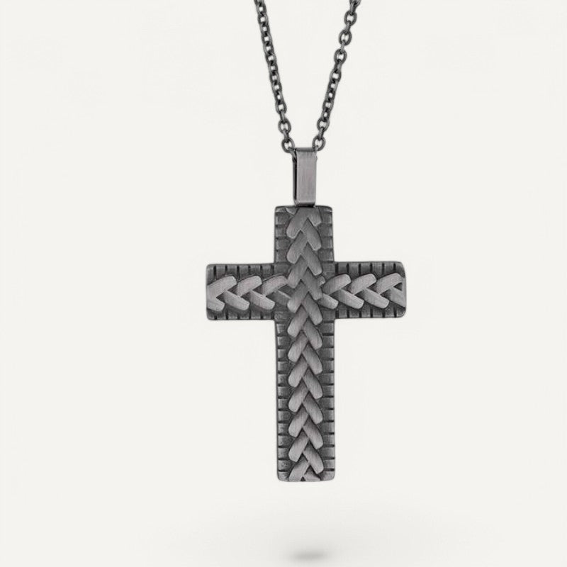 Collier Croix Tressée Homme