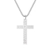 Men's Classic Cross Pendant Necklace Engraved with Bible Prayer