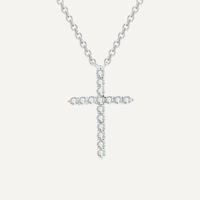 Collier Croix Cristal Fin