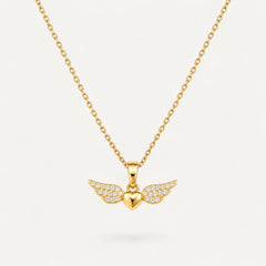 Collier Cœur Ailé en Zircon