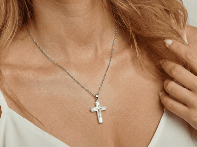Collier Croix Reflet Divin Nacré