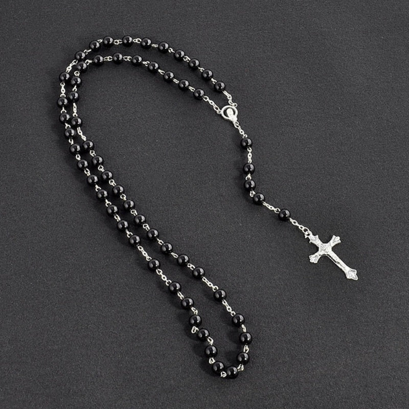 Chapelet Collier Mode en Perles Noires de Lourdes - 50 cm | La Boutique des Chrétiens Chapelet Collier Mode en Perles Noires de Lourdes - 50 cm | La Boutique des Chrétiens