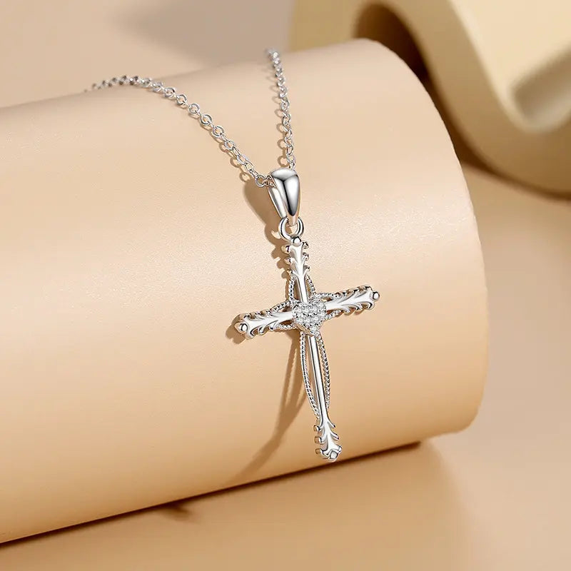Heart cross necklace