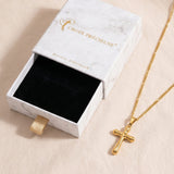 Collier Croix Doré Bombé
