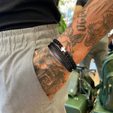 Armband Kreuz Schwarz Leder