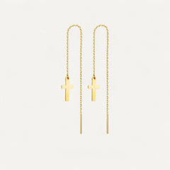 Boucles d’Oreilles Croix Pendantes Élégantes