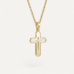 Collier Croix Reflet Divin Nacré