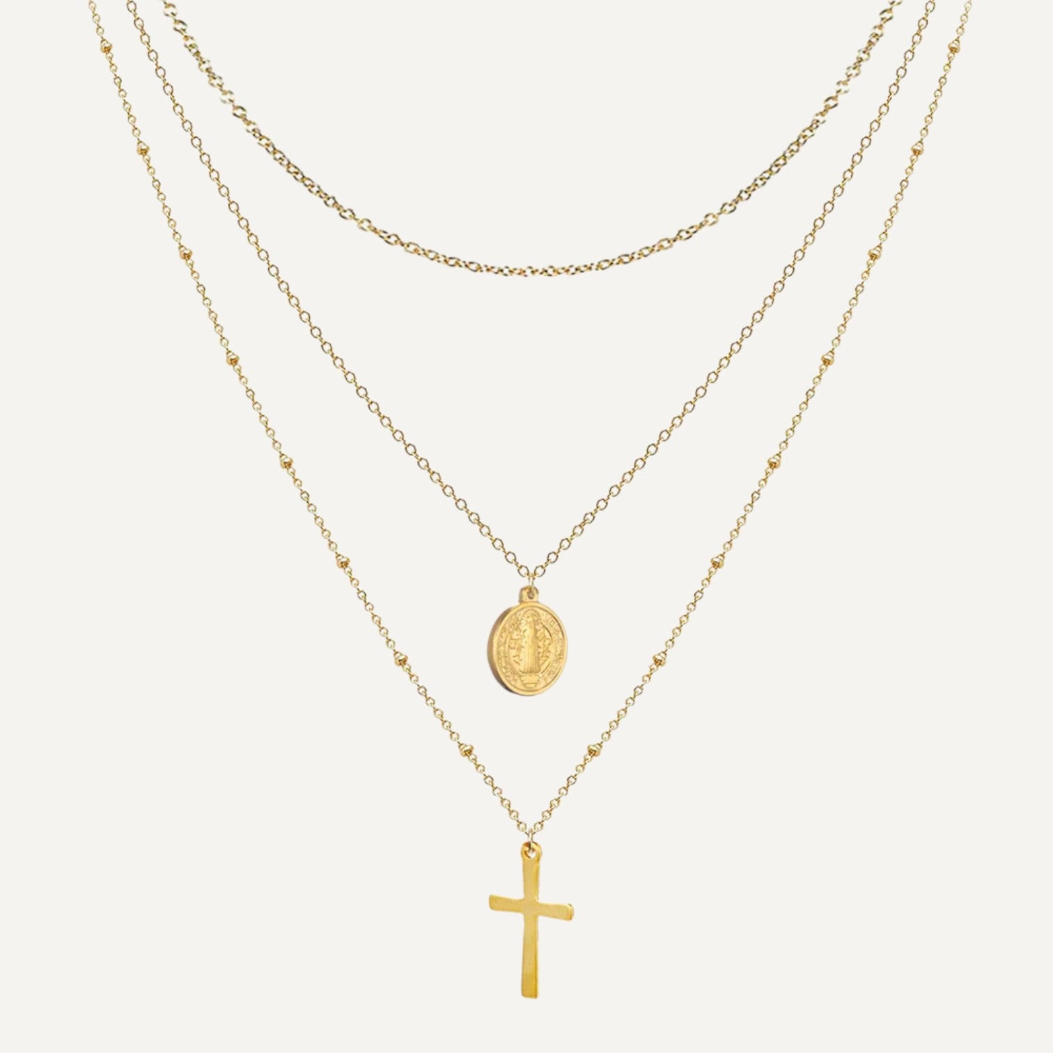 Collier Croix Superposée