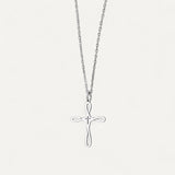 Collier Croix Fine Ajourée Femme